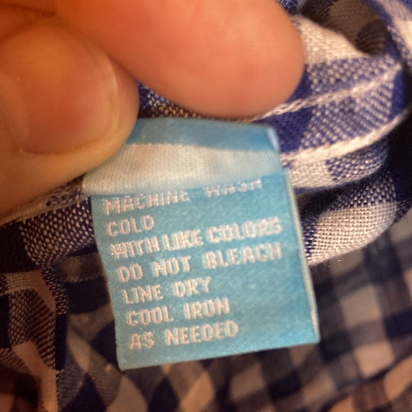 J. McLaughlin Mens Size L Blue White Check Gingham Plaid Button Up Linen Shirt - Picture 8 of 13